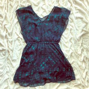 Sheer patterned dress with lining